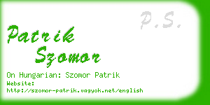 patrik szomor business card